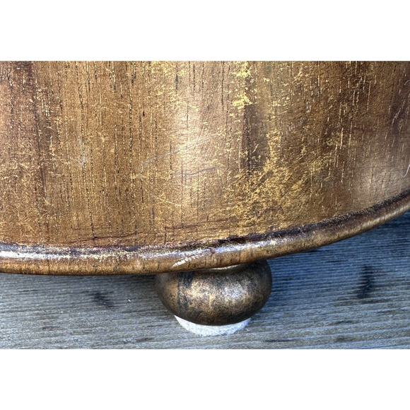 Vintage Burmese-Style Gold Wooden Lidded Bowl - Picture 12 of 12